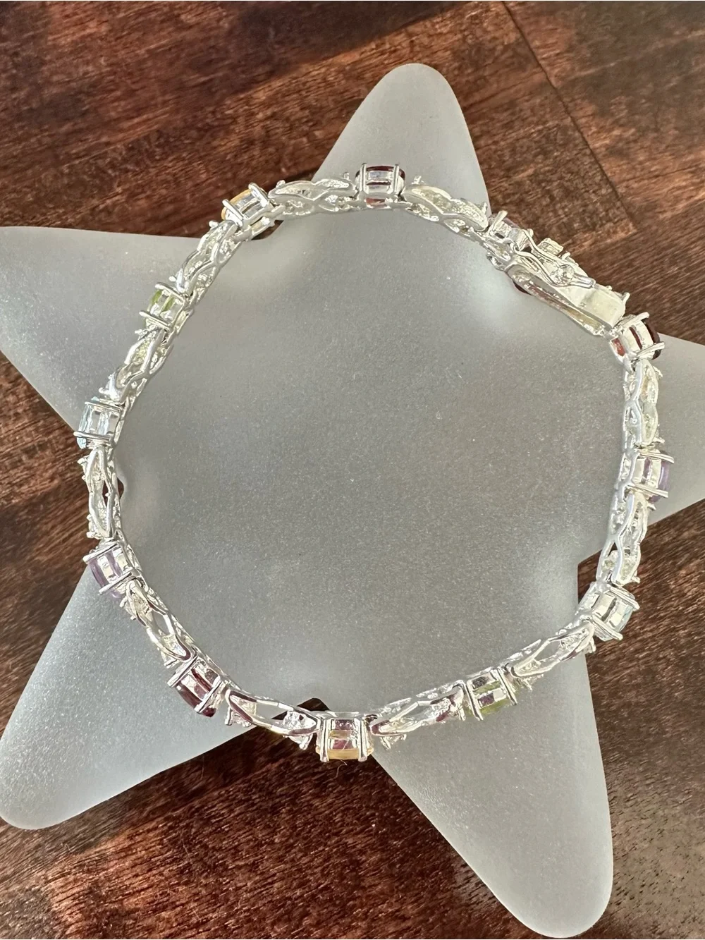 Dee Berkeley Jewelry semi-precious stone tennis bracelet, 7.5in